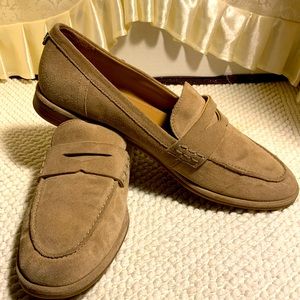 Sam Edelman Taupe Suede Penny Loafers